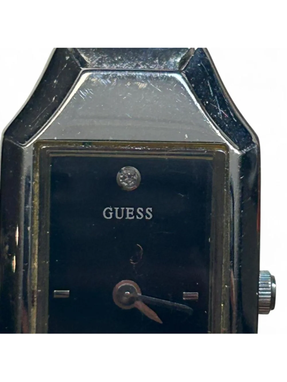 Guess silver watch with black face #luxury #watches